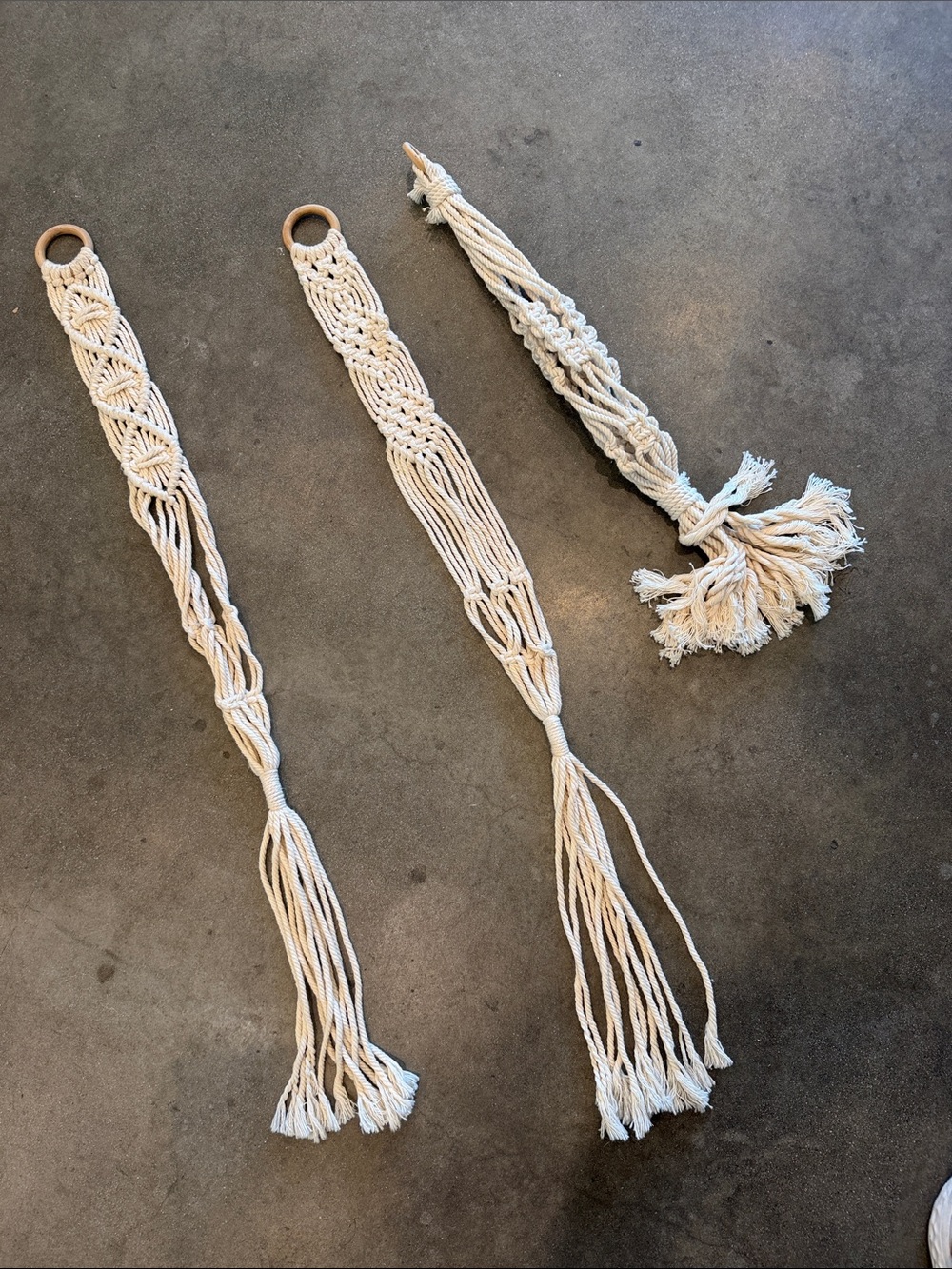Handmade Cream Macramé Plant Hanger - Unbranded
